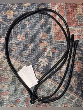 H&M Skinny Wrap Belt – Black Vegan Leather (Size Large) NWT